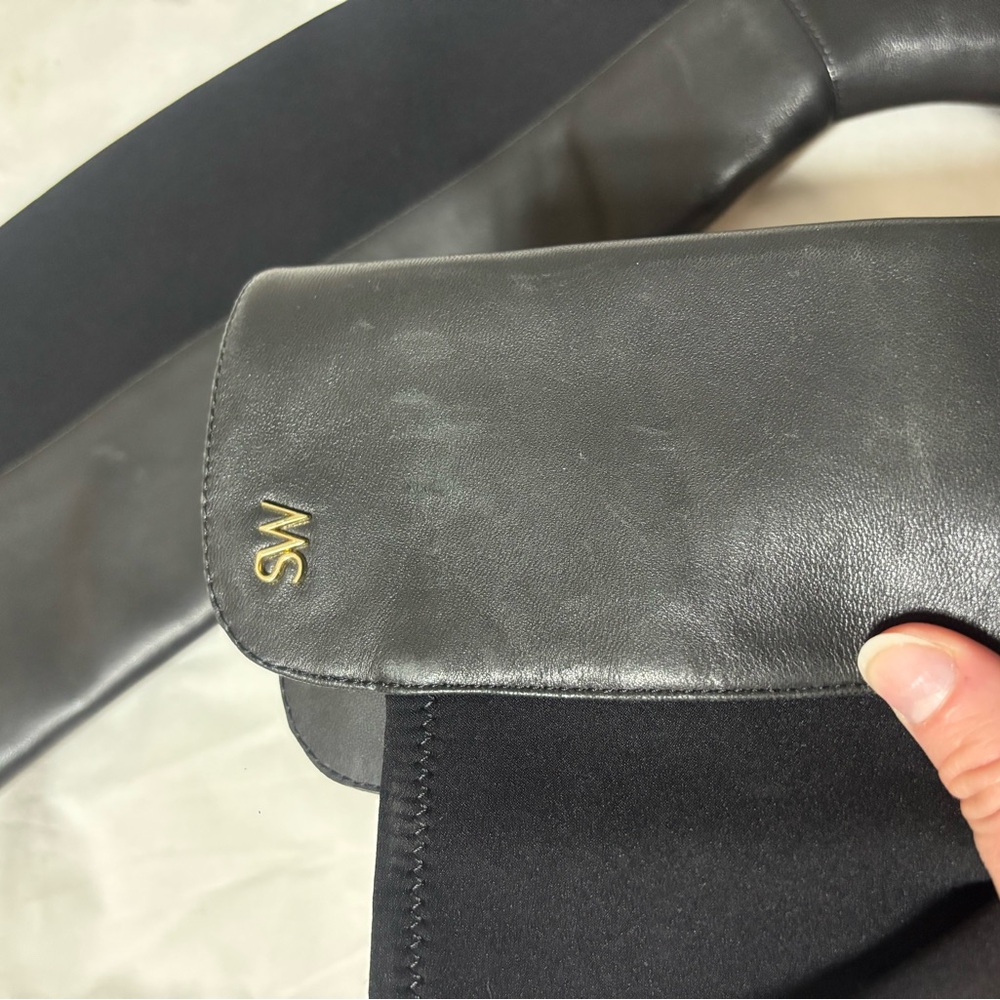 Stuart Weitzman Black Stretch Leather Riding Boots - Picture 6 of 6